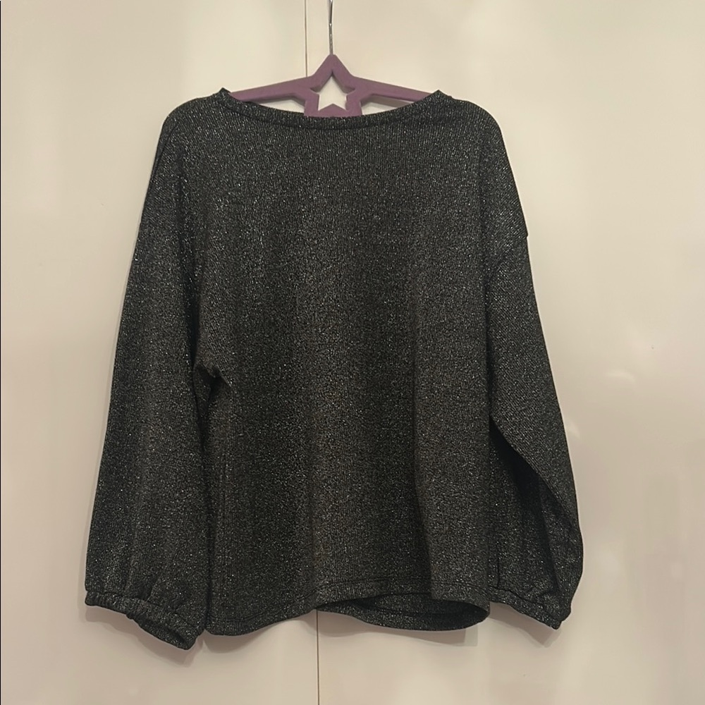 Sparkly Black Sweater Top from Zara